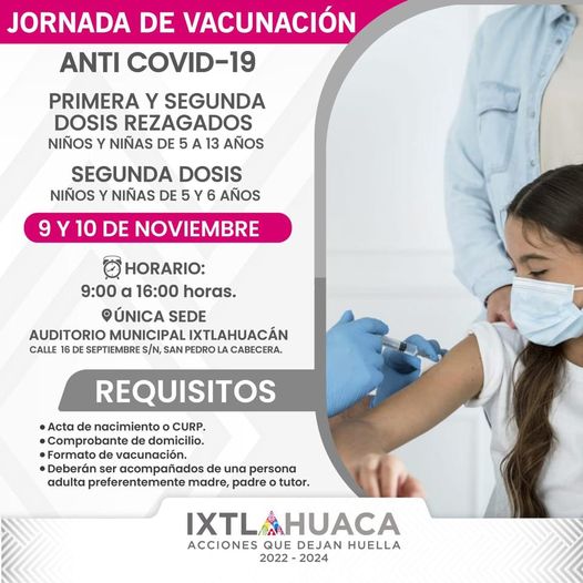 1667832673 Aviso Ixtlahuaquense se continua con la jornada de vacunacion