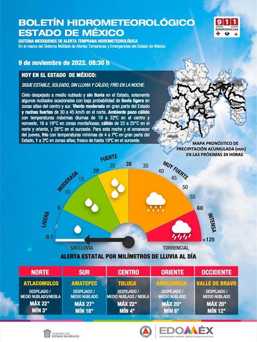 1668014068 BOLETIN HIDROMETEOROLOGICO 09 de Noviembre 2022