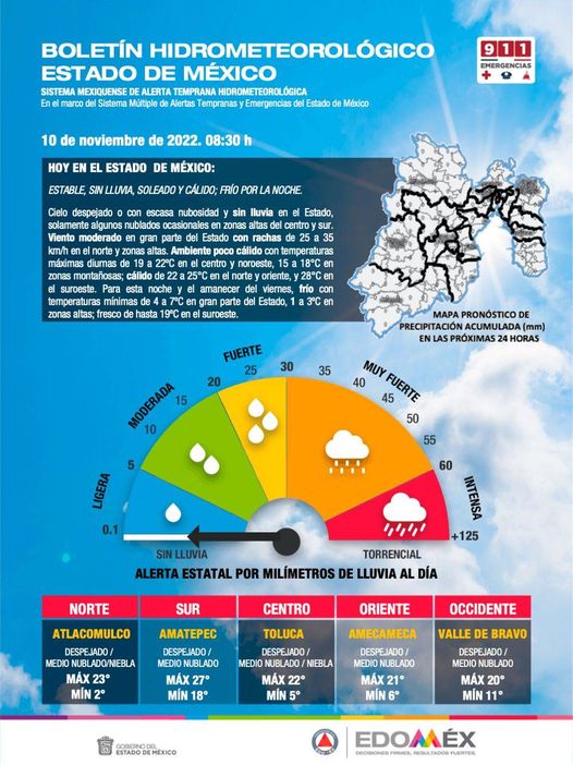 1668093201 BoletinMeteorologico 10 de Noviembre de 2022