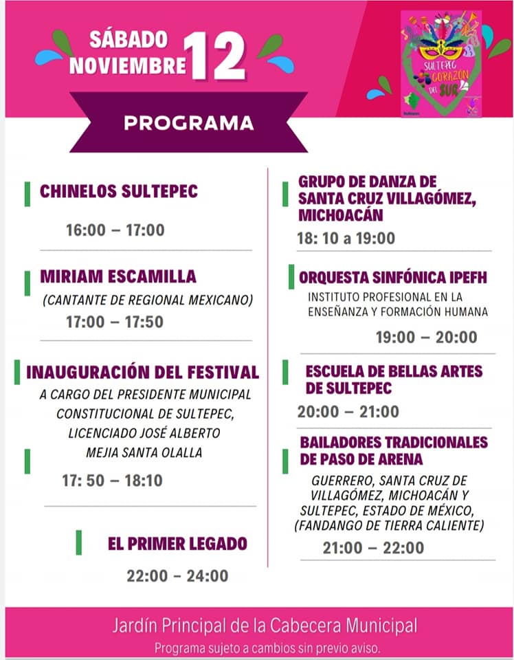 1668269771 65 Programa Oficial del Primer Festival Cultural Sultepec Corazon del Sur