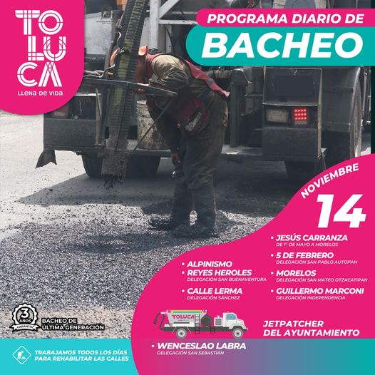 1668448156 Arrancamos la semana rehabilitando las calles de Toluca aplicando bacheo