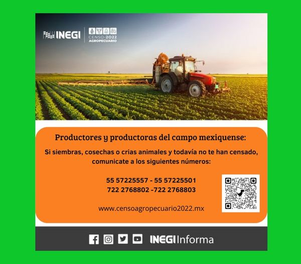 1668531289 Recuerda que el INEGI estara realizando el Censo Agropecuario 2022