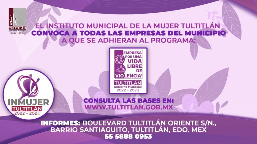 1668711286 El Instituto Municipal de la Mujer de Tultitlan INMUJER convoca