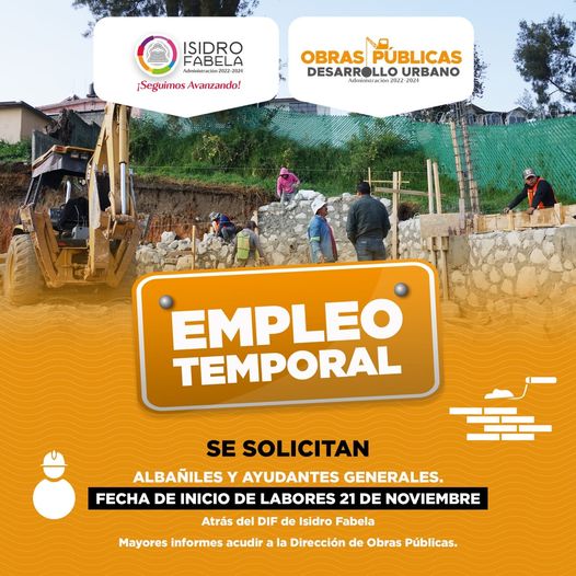 1668773957 EMPLEO TEMPORAL La Direccion de Obras Publicas y Desarrollo