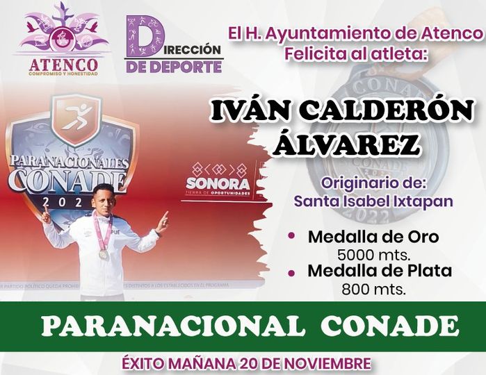 1668953433 El H Ayuntamiento de Atenco felicita al Atleta Ivan Calderon