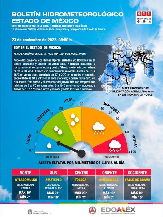 1669227042 BoletinMeteorologico 23 de Noviembre 2022