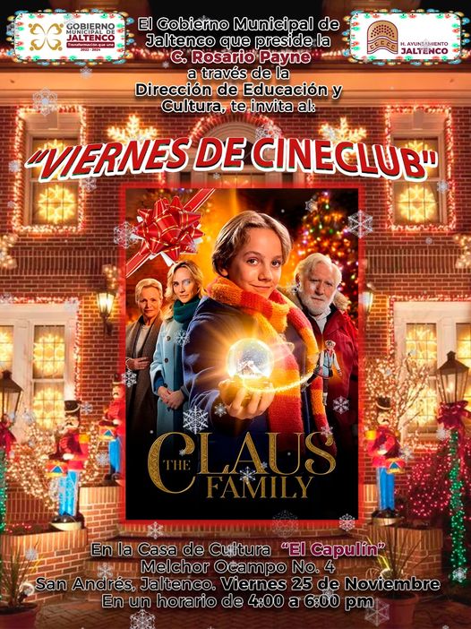 1669316440 VIERNES DE CINE CLUB con la Proyeccion THE CLAUS FAMILY