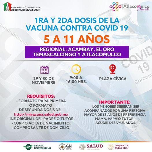 1669665878 ATENCION CONTINUAN las jornadas de vacunacion PRIMERA Y SEGUNDA DOSIS