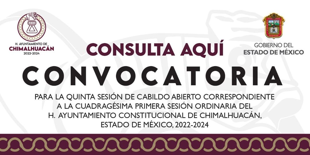 El H Ayuntamiento de Chimalhuacan te invita a participar en