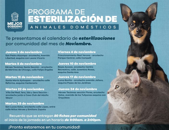 Nuestro programa permanente de Esterilizaciones por Comunidad tiene como princi