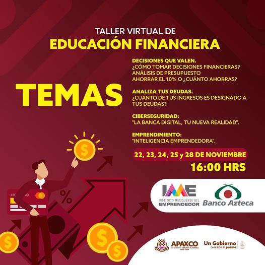 PARTICIPA EN EL TALLER VIRTUAL DE EDUCACION FINANCIERA