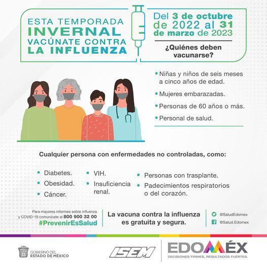 Vacunacion Protege tu salud ¡VacunateContraLaInfluenza acude a tu unidad