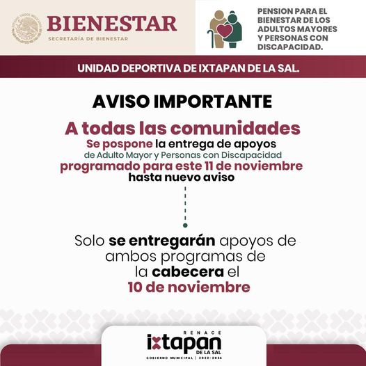 ¡ATENTO AVISO PARA LAS COMUNIDADES DE NUESTRO MUNICIPIO