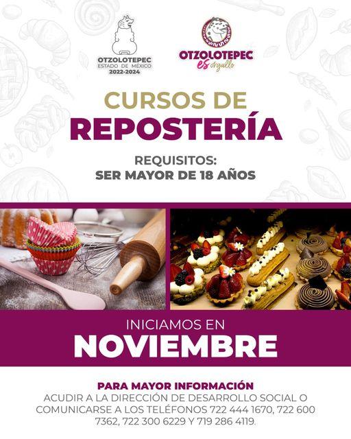 ¡Aprovecha llega el curso de reposteria ¡Arrancamos este lunes 7