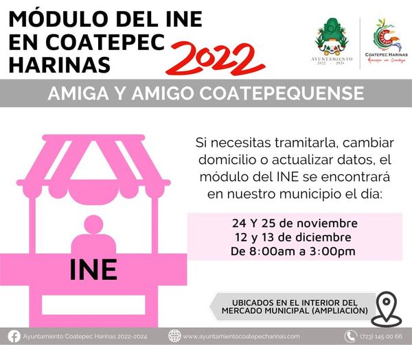 ¡Atento aviso INE en CoatepecHarinas MunicipioConGrandeza