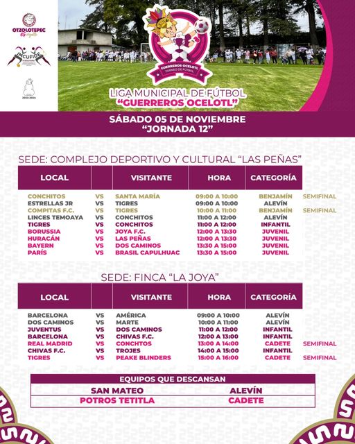 ¡Iniciamos con semifinales La Liga Municipal Ocelotl se juega manana