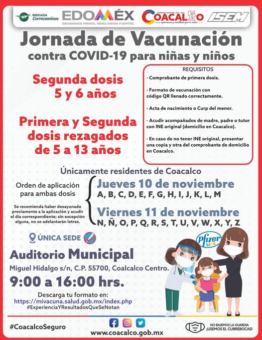 ¡JornadaDeVacunacion contra COVID 19 para ninas y ninos Te esperamos este