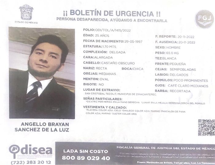 ¡Juntos buscamos mejor Ayudemos a encontrarlo Angelo Brayan Sanchez de