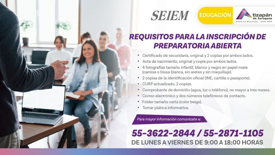 ¡No te quedes a medias Inicia o concluye tu preparatoria