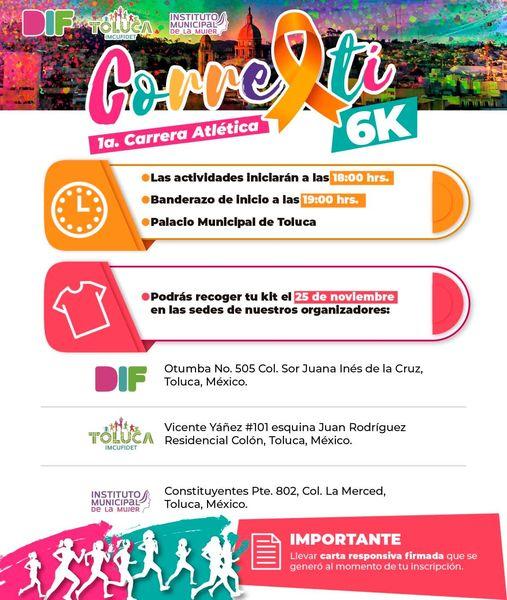 ¡Participa con nosotros en la 1a Carrera Atletica Corre