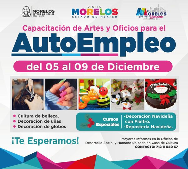 ¡Ven y aprovecha de nuestros cursos para el AutoEmoleo ElMorelosQueTodosQuere