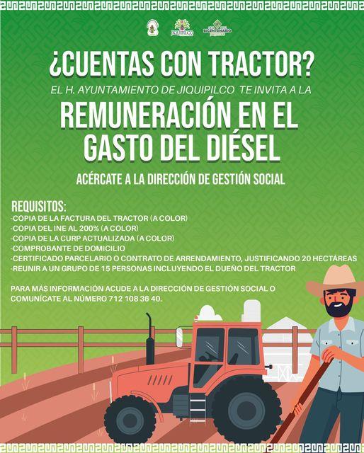 ¿CUENTAS CON UN TRACTOR El H Ayuntamiento de Jiquipilco te