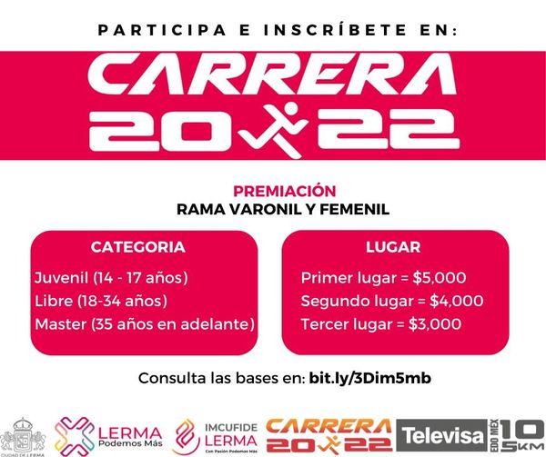 ¿Ya estas list@ para participar en CarreraAtletica2022 realiza tu registro