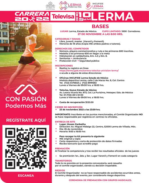 ¿Ya te registraste para participar en CarreraAtletica2022 Televisa realiza tu