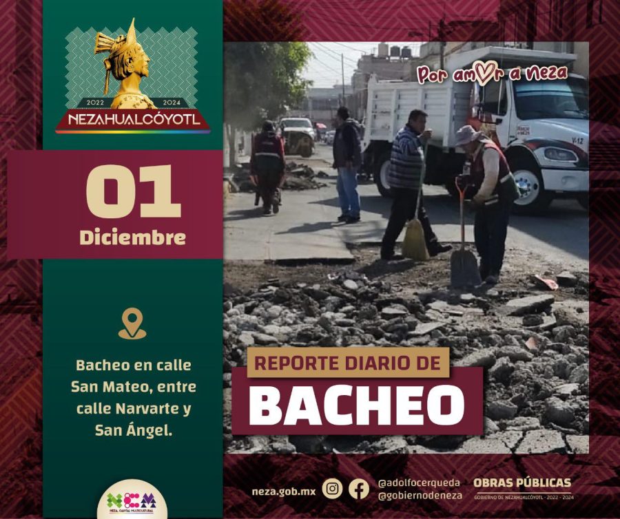 1669921625 355 ObrasPublicas Continuamos realizando trabajos de Bacheo en distintos punto