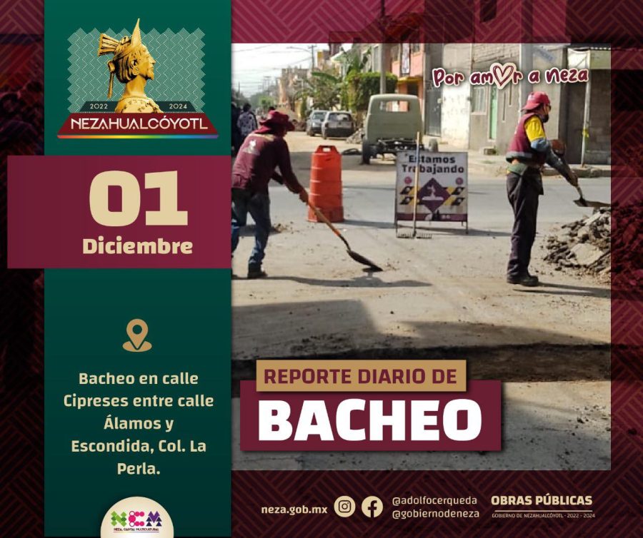 1669921631 ObrasPublicas Continuamos realizando trabajos de Bacheo en distintos punto