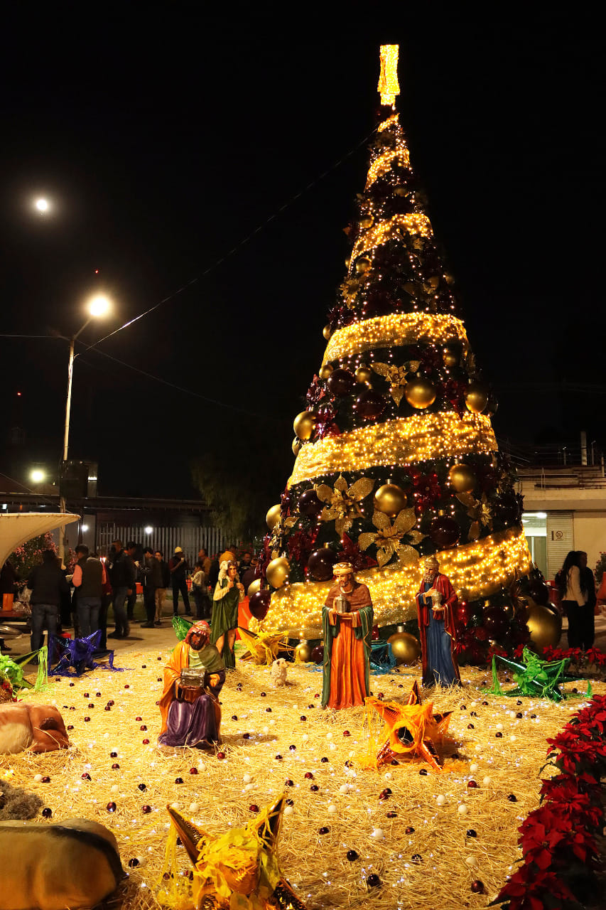 1670506895 5 PRESIDENTA MUNICIPAL XOCHITL FLORES JIMENEZ ENCIENDE ARBOL DE NAVIDAD