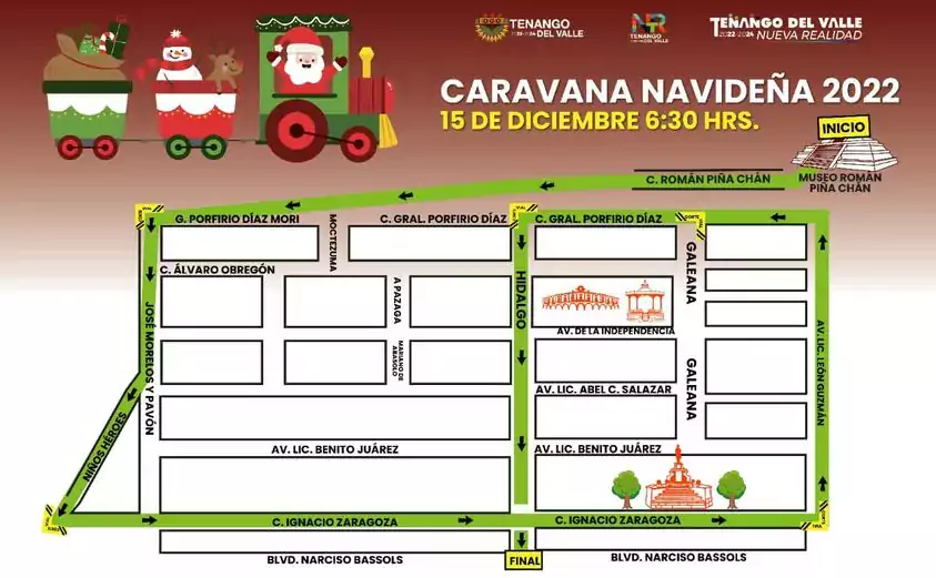 Aqui la ruta de la caravananavidena2022 que se llevara a jpg