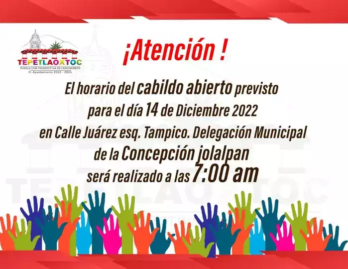 INFORMACION IMPORTANTE El horario del Cabildo Abierto previsto para el jpg