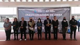 Inauguracion de la construccion de techado en la escuela secundaria