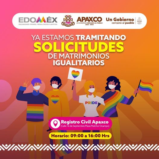 LOS MATRIMONIOS IGUALITARIOS YA SON UNA REALIDAD EN APAXCO