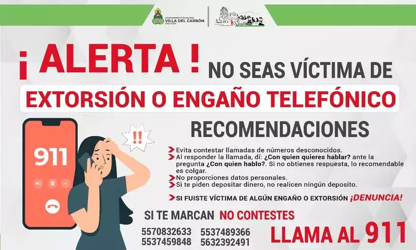 No seas victima de extorsiones o engano telefonico jpg