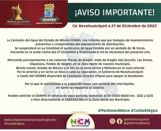 ODAPAS ¡Aviso Importante jpg