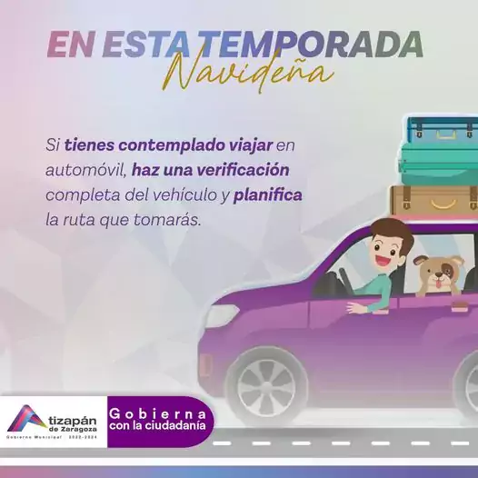 Si planeas viajar en auto en esta temporada navidena recuerda jpg