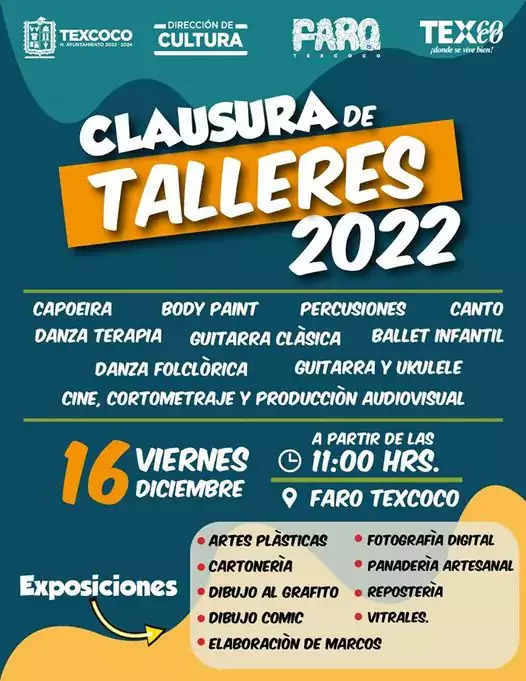 Te invitamos a la Clausura de talleres de FAROTexcoco y jpg