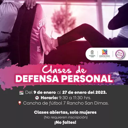 Unete al curso de DefensaPersonal para mujeres jpg