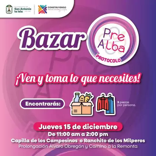 Ven y toma lo que necesites del BazarPreAlba jpg