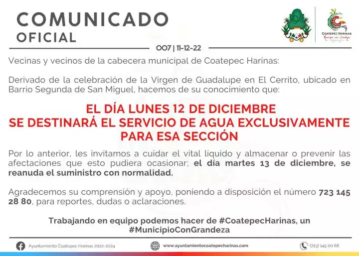 ¡COMUNICADO OFICIAL CoatepecHarinas MunicipioConGrandeza jpg