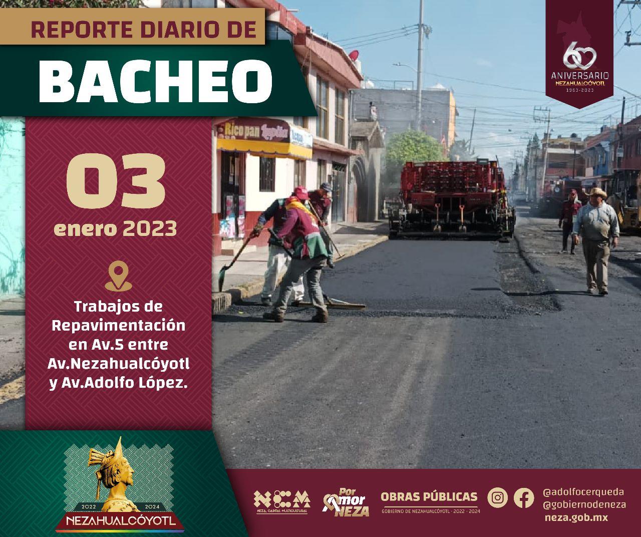 1672842152 552 ObrasPublicas Continuamos realizando trabajos de Bacheo y Repavimentacione