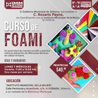 1674682342 CURSO DE FOAMI en Alborada Jaltenco