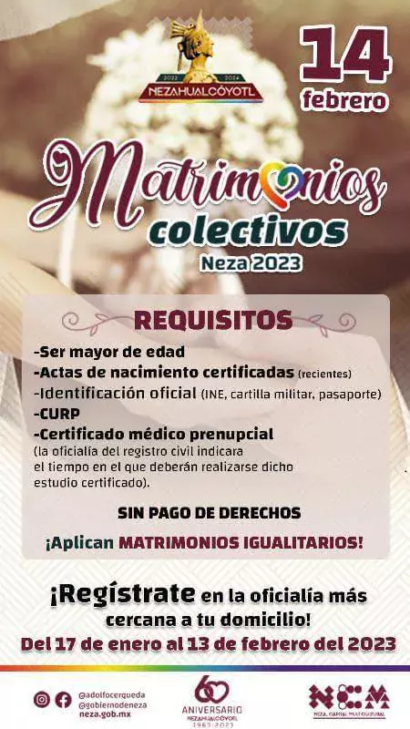 1674850555 Bodas Celebremos el mes del amor con MatrimoniosColectivos Neza jpg