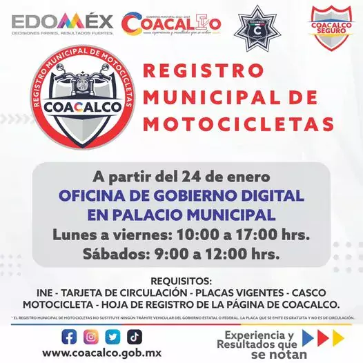 A partir de hoy puedes acudir a registrar tu motocicleta jpg