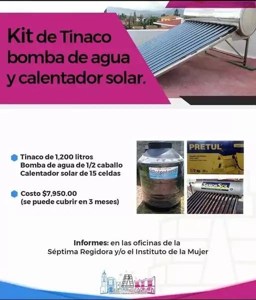 APOYO Kit de Tinaco Bomba de Agua y Calentador Solar jpg