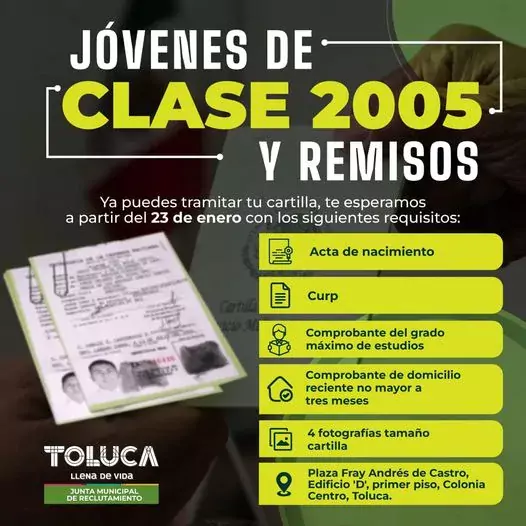 AVISO ¡Jovenes de la clase 2005 y remisos jpg