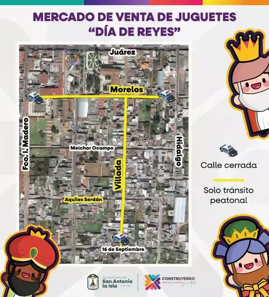 Aviso Queridos ReyesMagos te compartimos las calles en las jpg