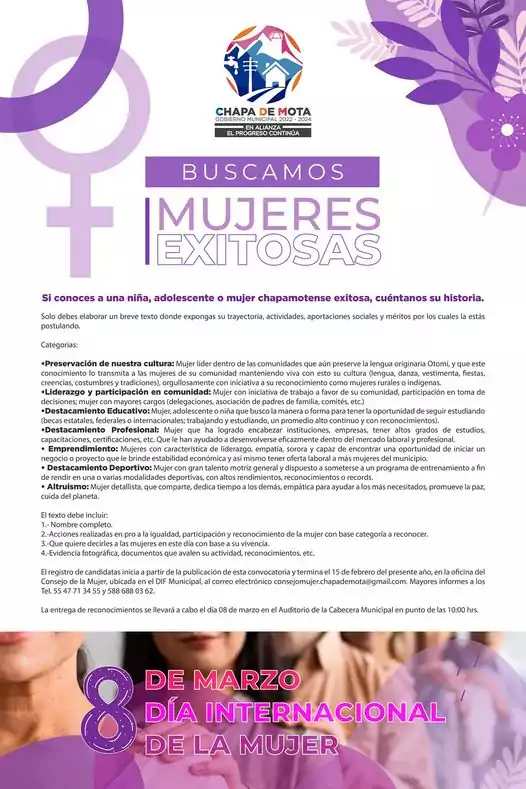 BuscamosMujeresExitosas ¿Conoces a una nina adolescente o mujer chapamotense jpg